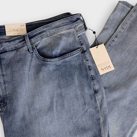 NYDJ Womens Jeans Sz 26W Girlfriend Faded High Rise Straight Leg Plus Classicore - Picture 7 of 12